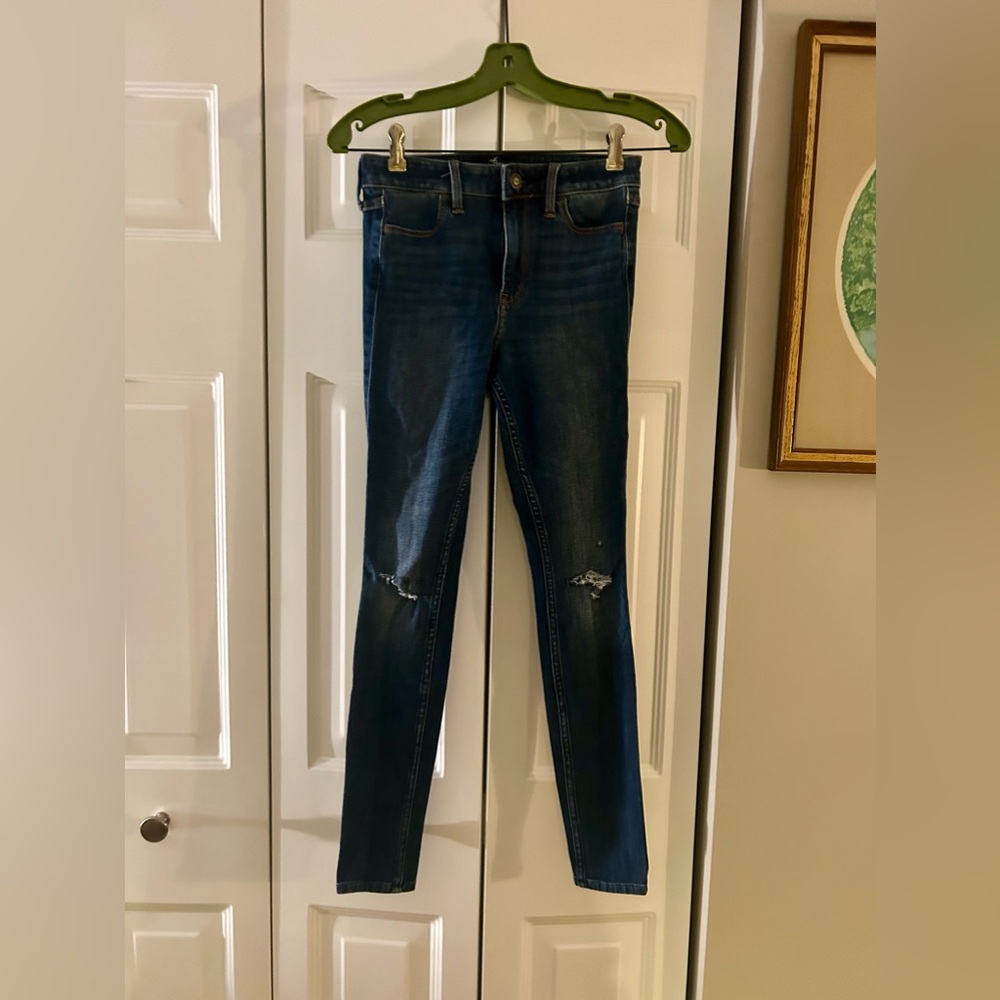 Hollister Women’s Blue High Rise Extreme Skinny Extreme Stretch Jeans W25 L30